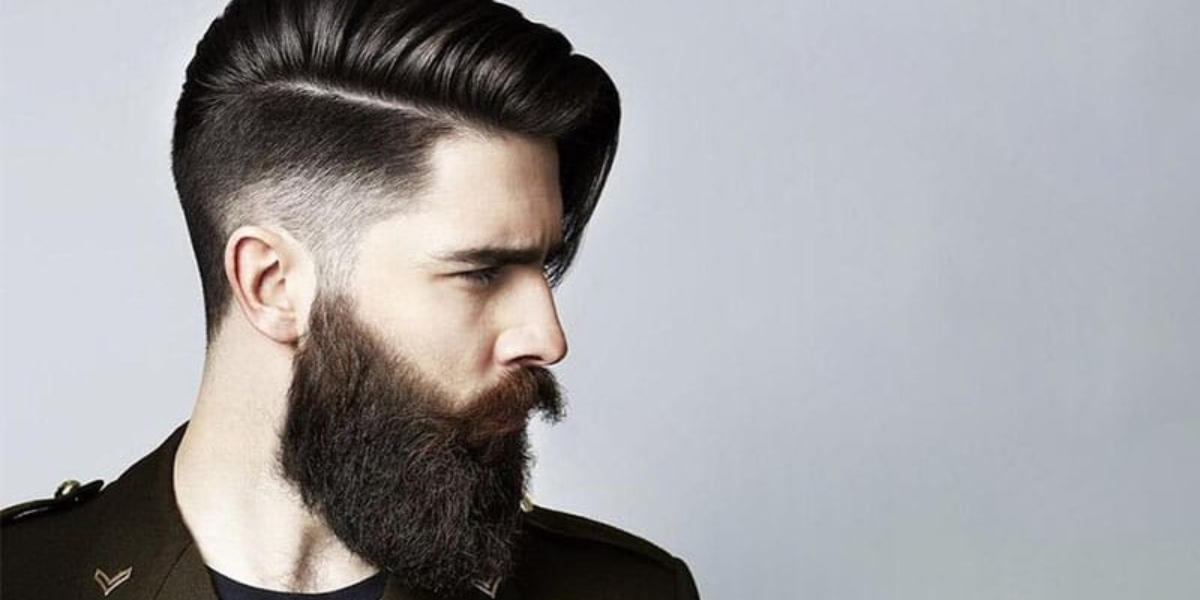 Hard Part Haircut And With A Beard